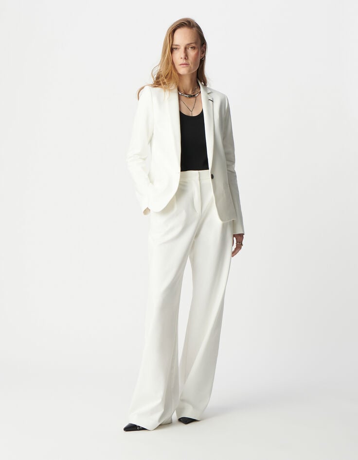 ikks Veste de tailleur blanche ajustée maille Milano Femme