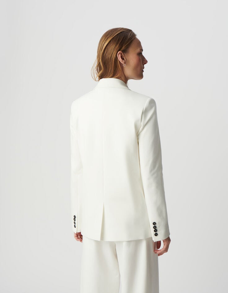 Ikks Veste De Tailleur Blanche Coupe Large Maille Milano Femme