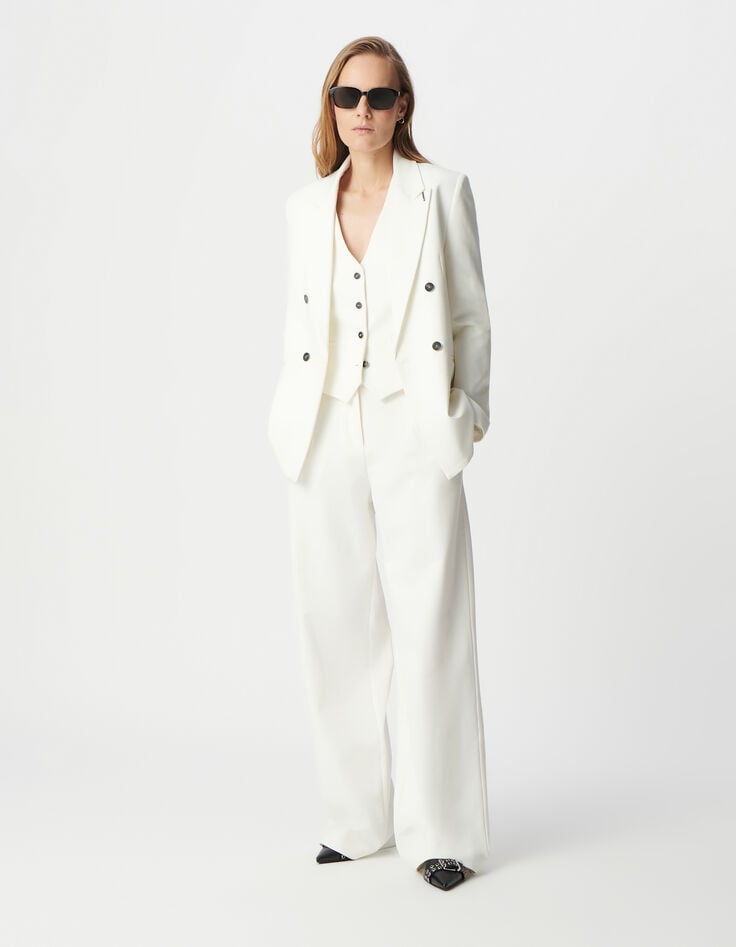 ikks Veste de tailleur blanche coupe large maille Milano Femme