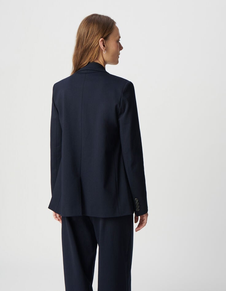 Ikks Veste De Tailleur Marine Coupe Large Maille Milano Femme