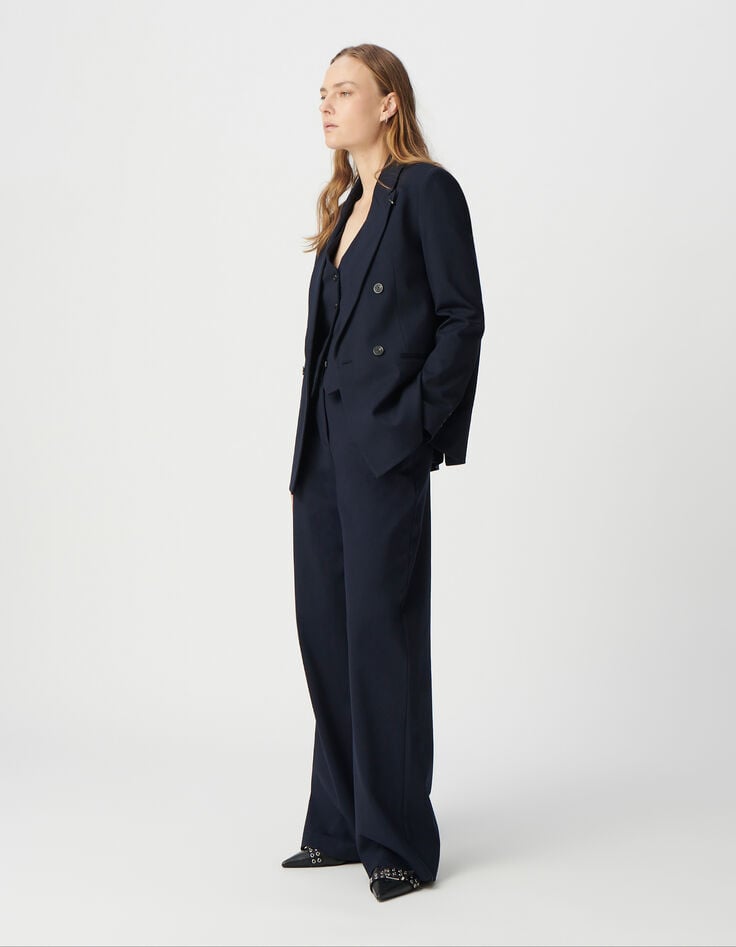 ikks Veste de tailleur marine coupe large maille Milano Femme