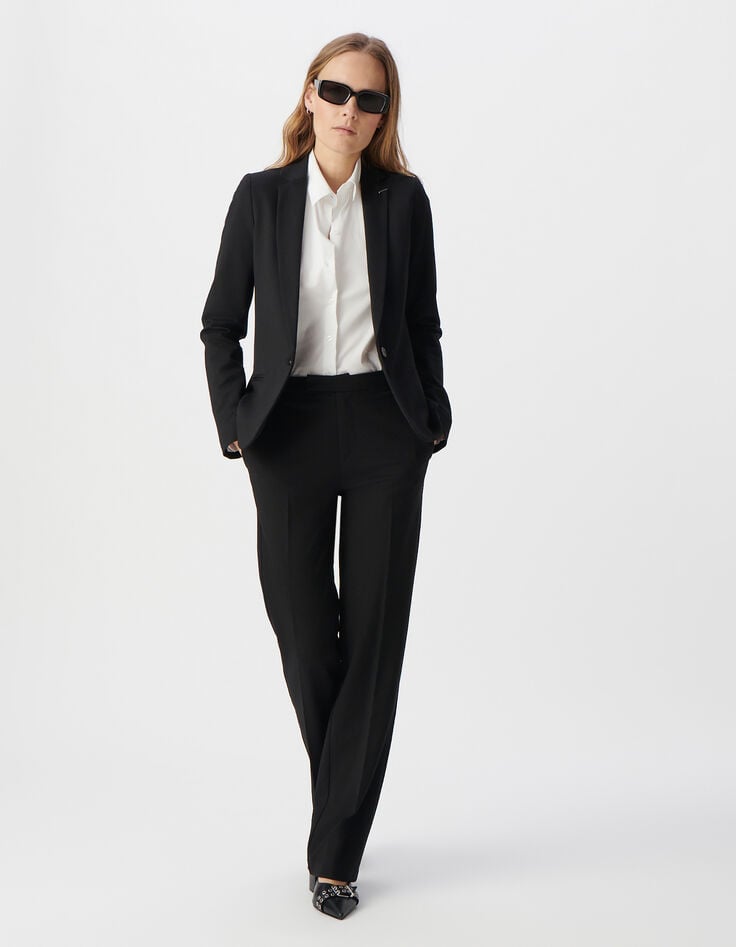 ikks Veste de tailleur noire ajustée maille Milano Femme