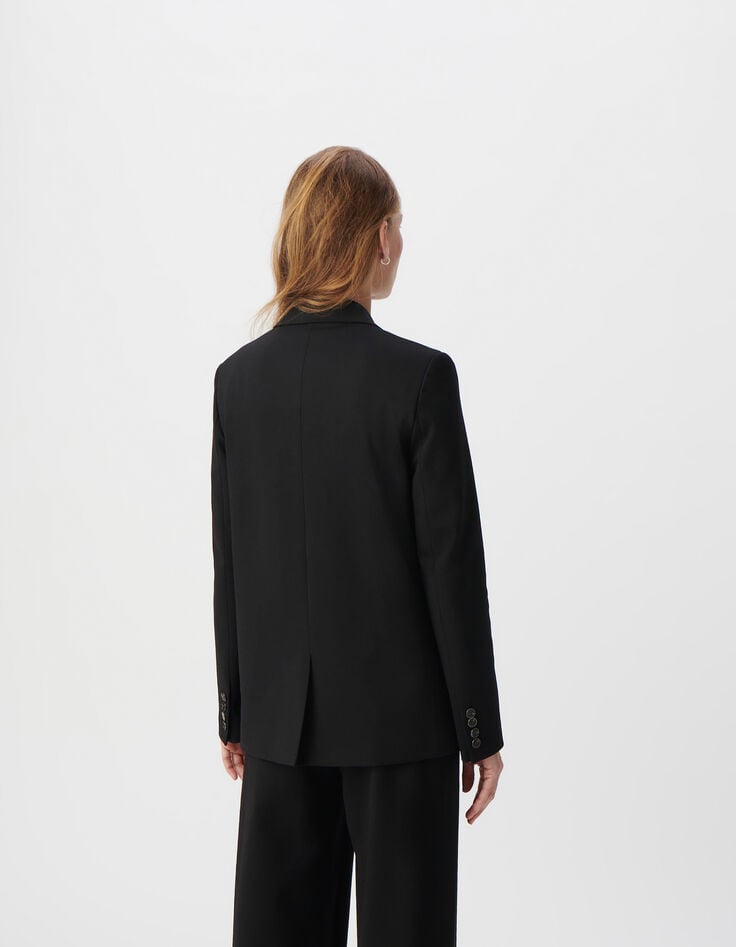 Ikks Veste De Tailleur Noire Coupe Large Maille Milano Femme
