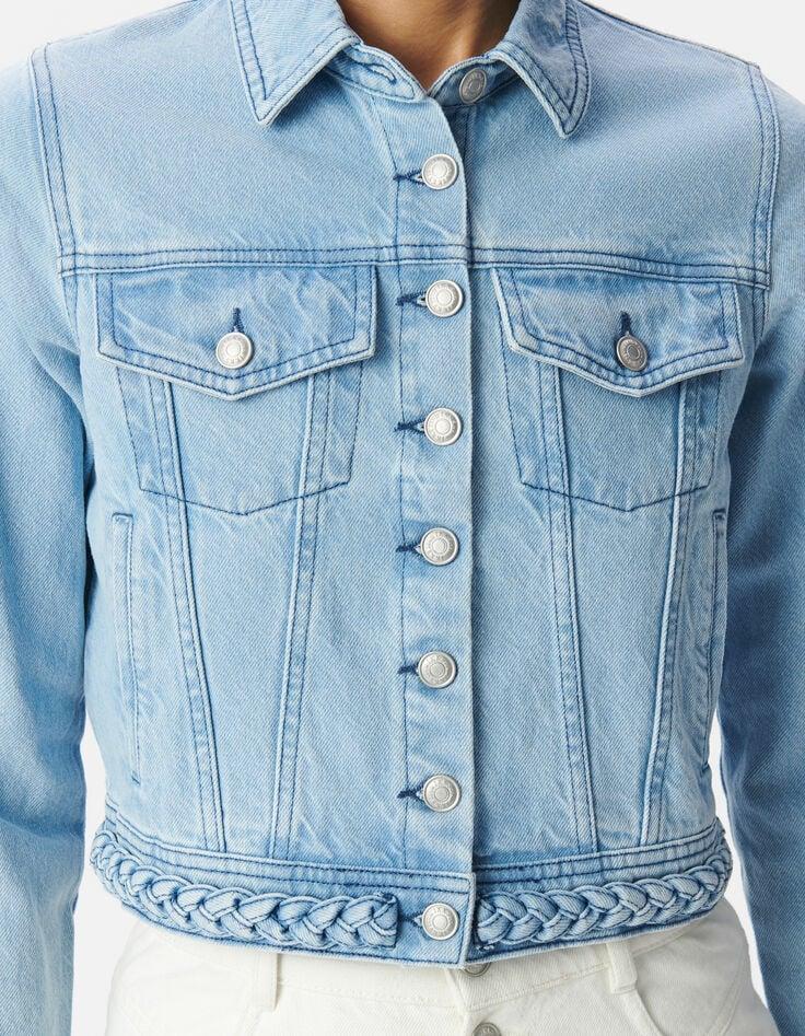 Ikks Veste En Jean Bleu Ciel Waterless Détail Tresse Femme