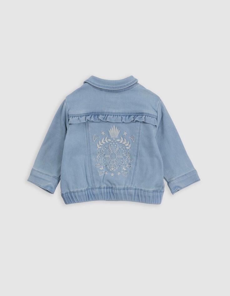 Ikks Veste En Jean Bleu Volants Et Broderies Bébé Fille
