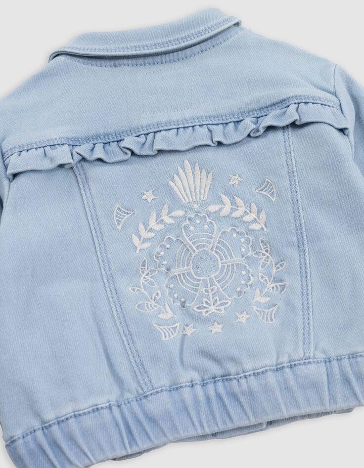 Ikks Veste En Jean Bleu Volants Et Broderies Bébé Fille