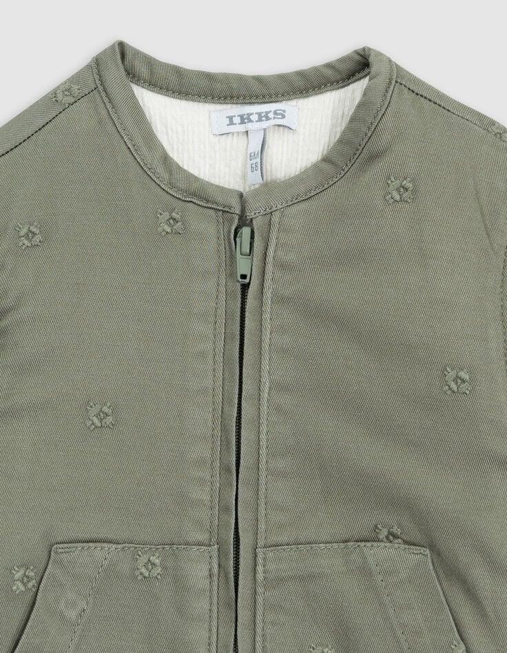 Ikks Veste Kaki Brodée à Manches Amovibles Bébé Fille