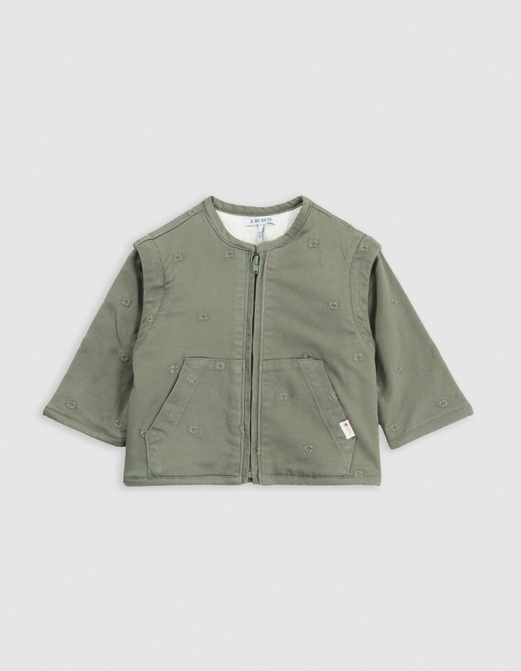 ikks Veste kaki brodée à manches amovibles bébé fille