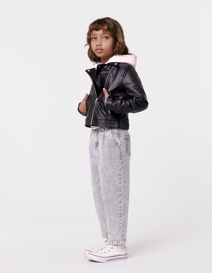 Ikks Veste Noire Esprit Motard Broderies Et Clous Dos Fille