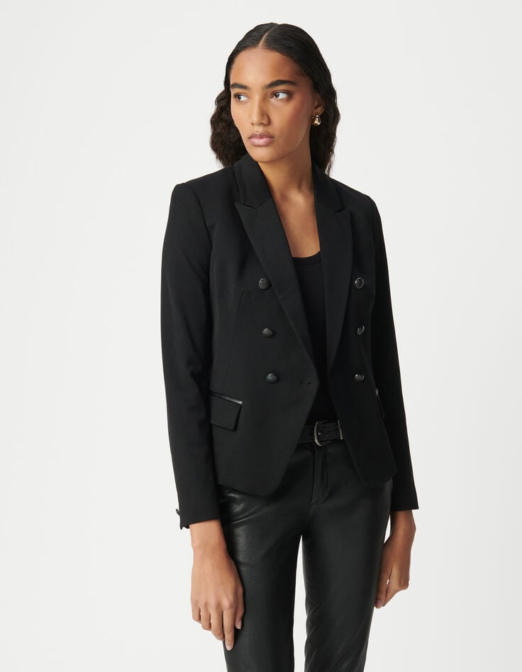 Ikks Veste Tailleur En Twill Noir Coupe Ajustée Femme