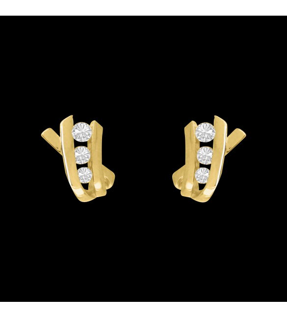 ikps bijoux Boucle d'oreille Plaqué or CHE021-1