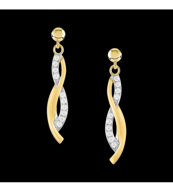 ikps bijoux Boucle d'Oreille Plaqué Or GCE355-1