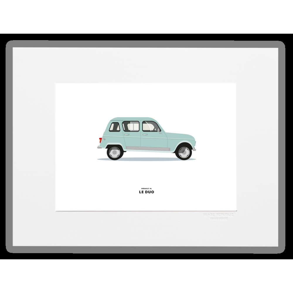 image republic VOITURE RENAULT 4L BLEUE CLAIR