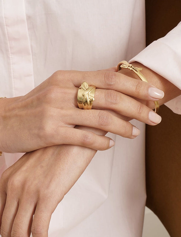 Ines De La Fressange Bague Attachement Plaqué Or Noeud