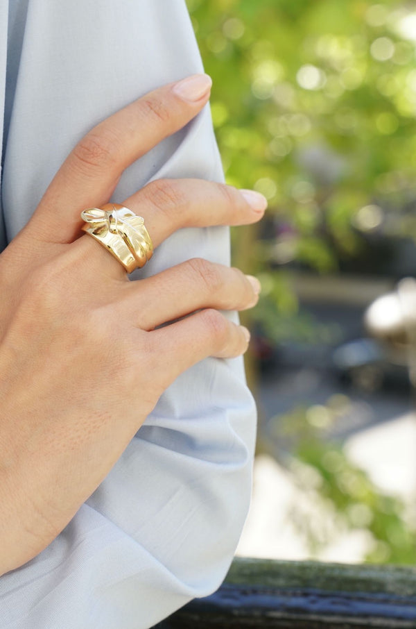 Ines De La Fressange Bague Attachement Plaqué Or Noeud