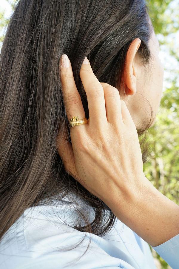 Ines De La Fressange Bague Attachement Plaqué Or Noeud