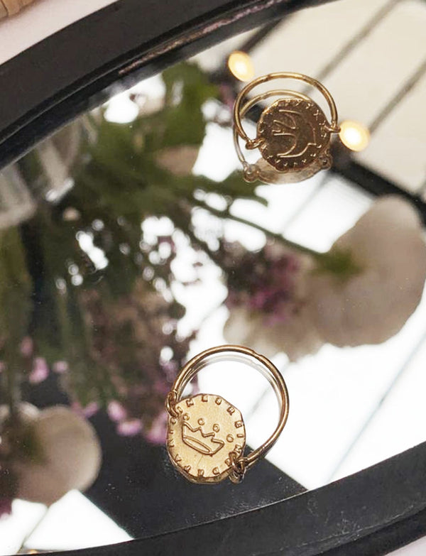 Ines De La Fressange Bague Lutèce Motif Colombe Plaqué Or