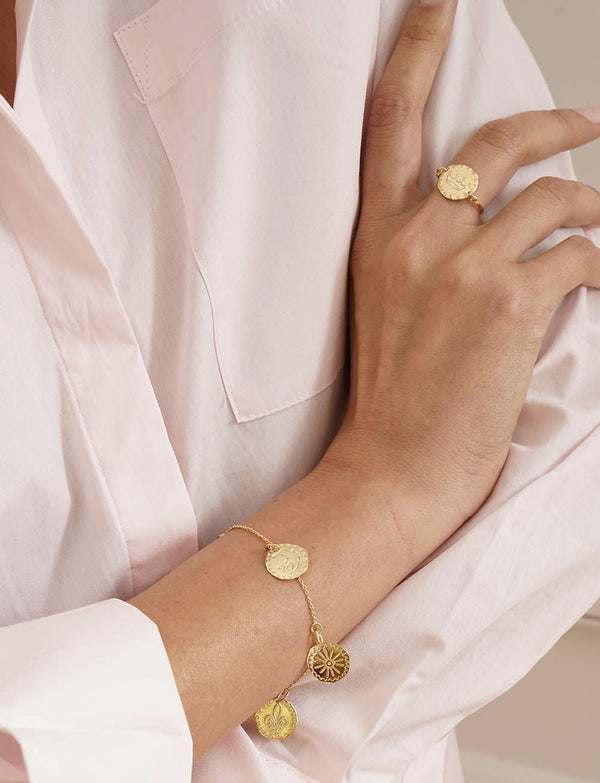 Ines De La Fressange Bague Lutèce Motif Couronne Plaqué Or