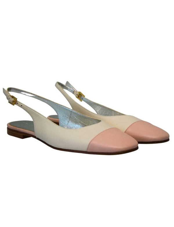 Ines De La Fressange Ballerine Celia Slingback Crème Et Nude