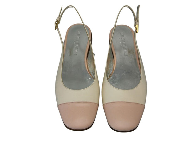 Ines De La Fressange Ballerine Celia Slingback Crème Et Nude