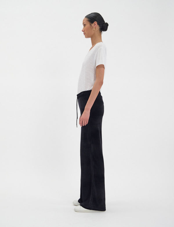 Ines De La Fressange Bas De Jogging Britney En Velours Lisse Noir