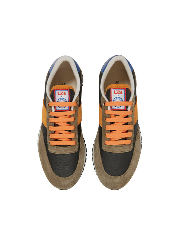 Ines De La Fressange Baskets "77" Unisexes Kaki/orange/bleu UZS X Ines