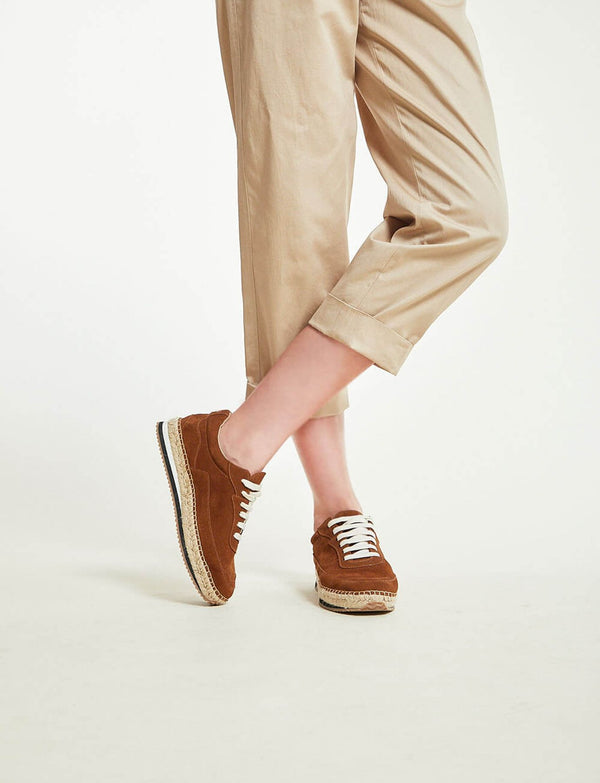 Ines De La Fressange Baskets-espadrilles Tracy Daim Marron
