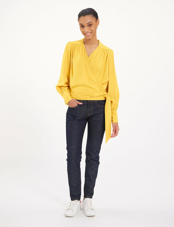 Ines De La Fressange Blouse Coupe Ample En Crêpe Elena Jaune