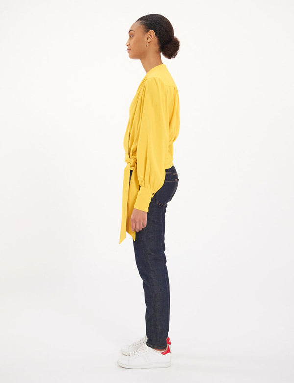 Ines De La Fressange Blouse Coupe Ample En Crêpe Elena Jaune