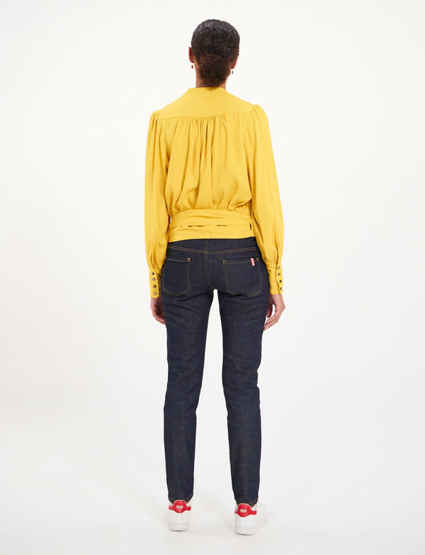 Ines De La Fressange Blouse Coupe Ample En Crêpe Elena Jaune