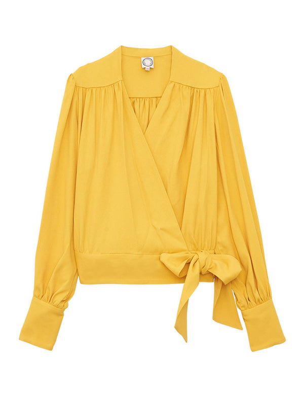 ines de la fressange Blouse coupe ample en crêpe Elena jaune