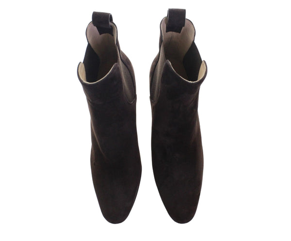 Ines De La Fressange Bottines à Talons Marrons En Daim