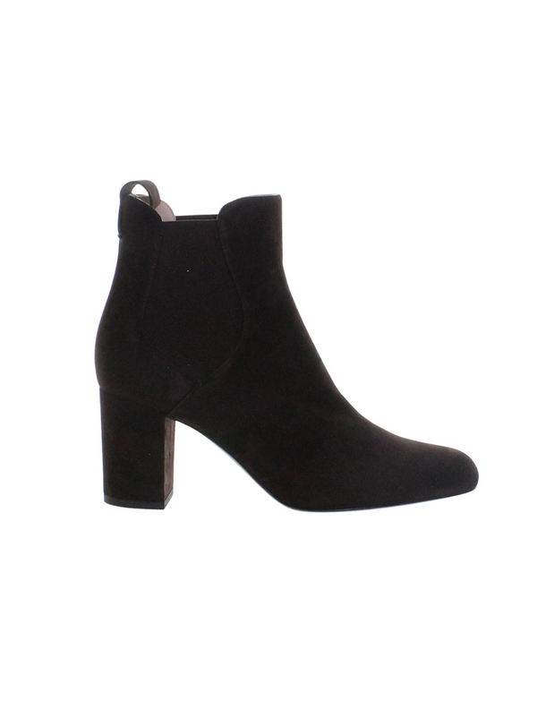 ines de la fressange Bottines à talons marrons en daim