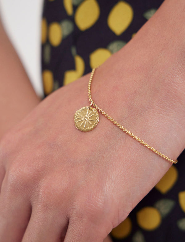 Ines De La Fressange Bracelet Lutèce Motif Soleil Plaqué Or