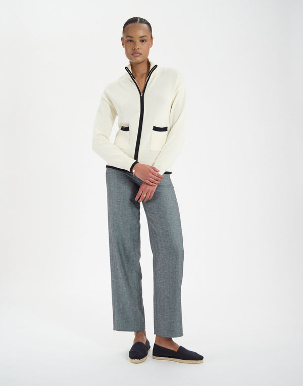 Ines De La Fressange Cardigan Atticus En Coton écru