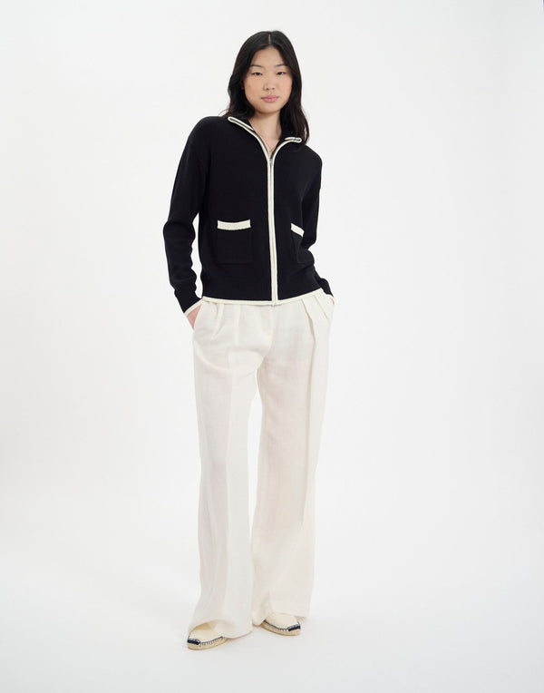Ines De La Fressange Cardigan Atticus En Coton Noir