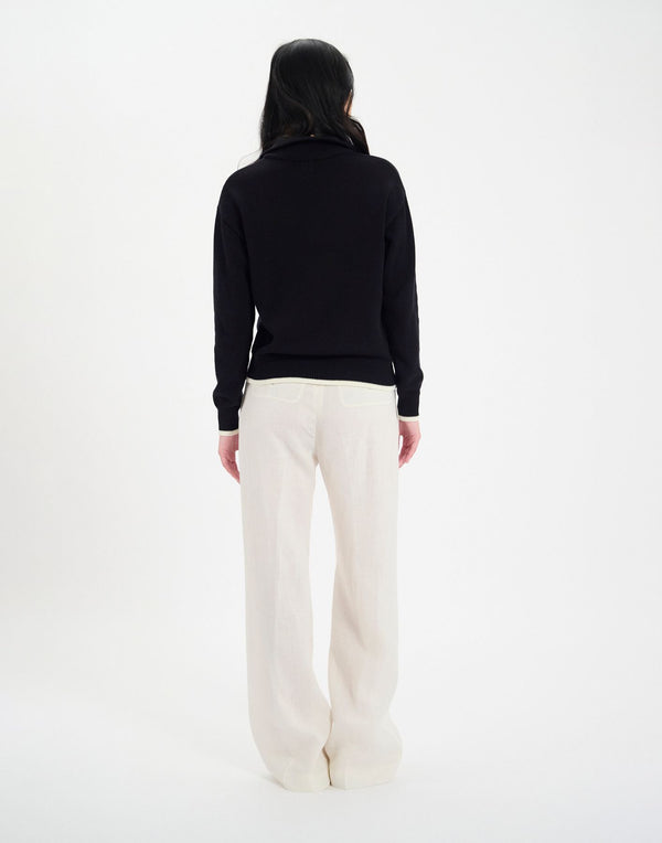 Ines De La Fressange Cardigan Atticus En Coton Noir