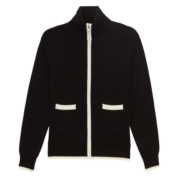 ines de la fressange Cardigan Atticus en coton noir