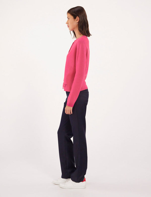 Ines De La Fressange Cardigan Cesaria Rose Laine Et Cac