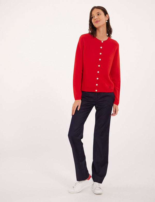 Ines De La Fressange Cardigan Cesaria Rouge Laine Et Cachemire