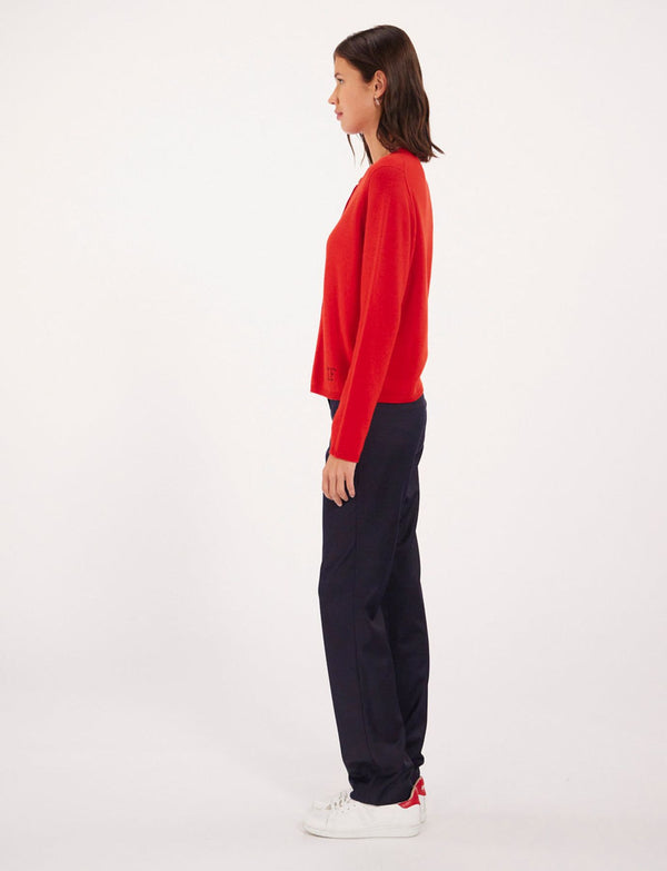Ines De La Fressange Cardigan Cesaria Rouge Laine Et Cachemire