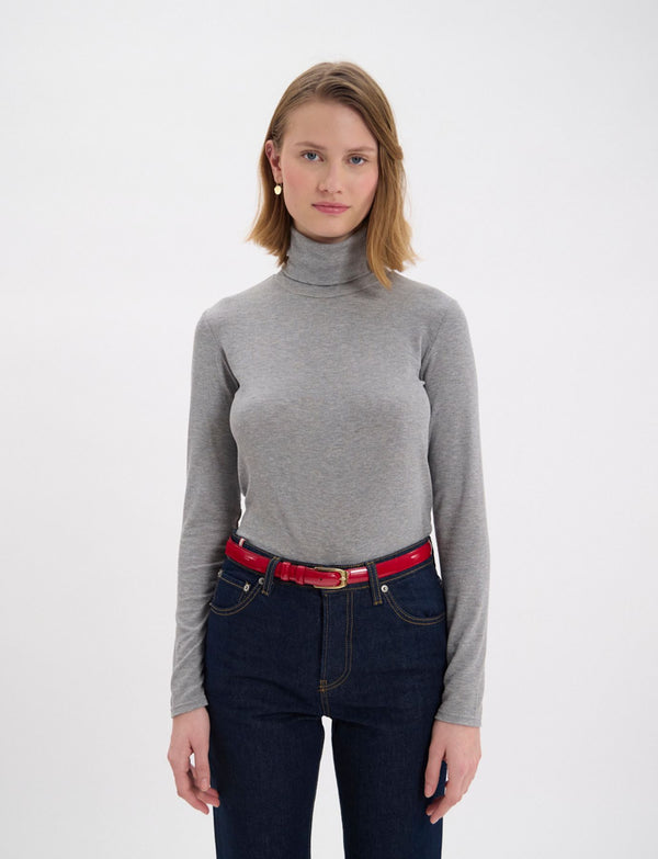 Ines De La Fressange Ceinture Aurelia Cuir Vernis Rouge