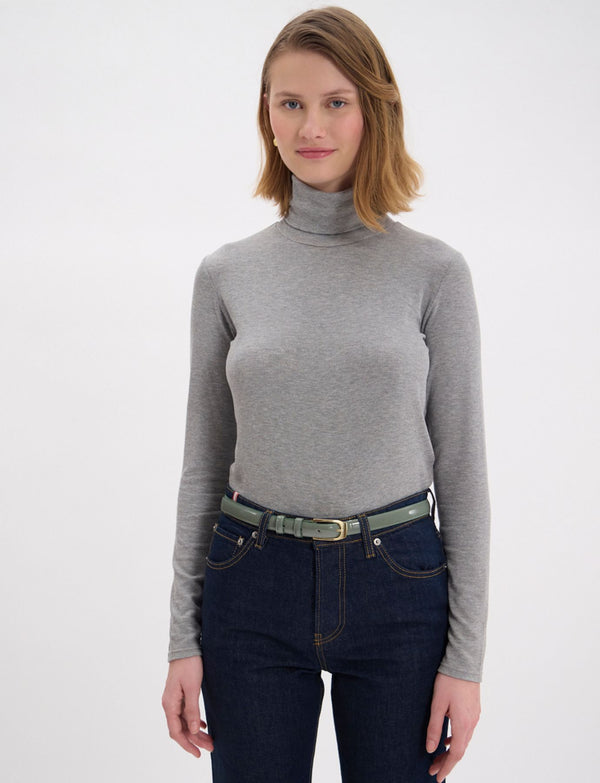 Ines De La Fressange Ceinture Aurelia Cuir Vernis Vert Amande