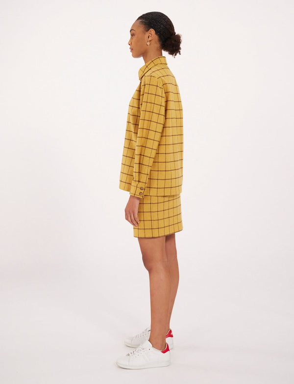 Ines De La Fressange Chemise Cassia Ocre à Carreaux