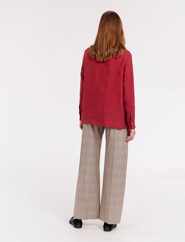 Ines De La Fressange Chemise Chandler En Lin Framboise