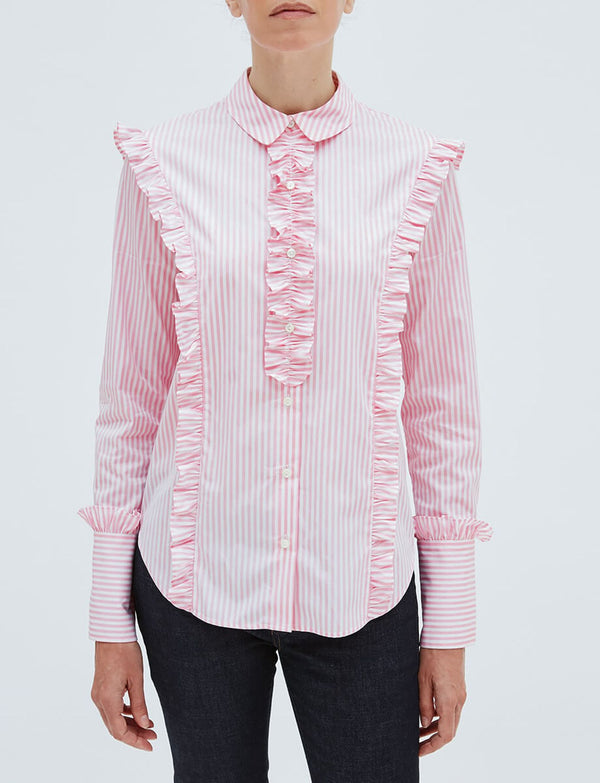 Ines De La Fressange Chemise Lucina En Coton Rose Pâle