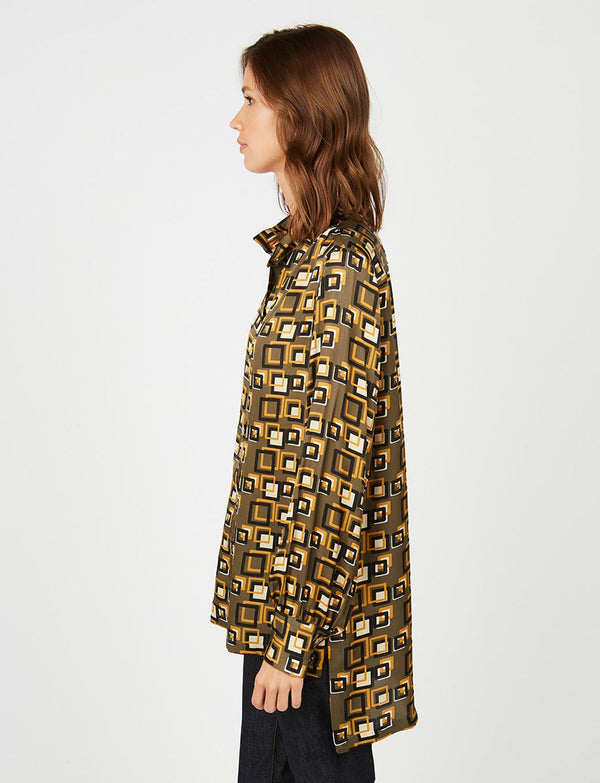 Ines De La Fressange Chemise Marie Sophie Imprimé Kaki