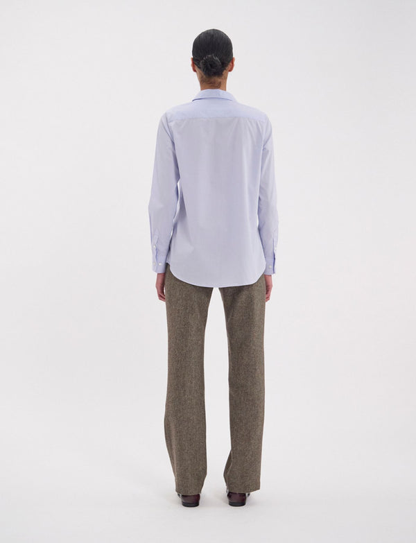 Ines De La Fressange Chemise Martin Coton Bleu Ciel