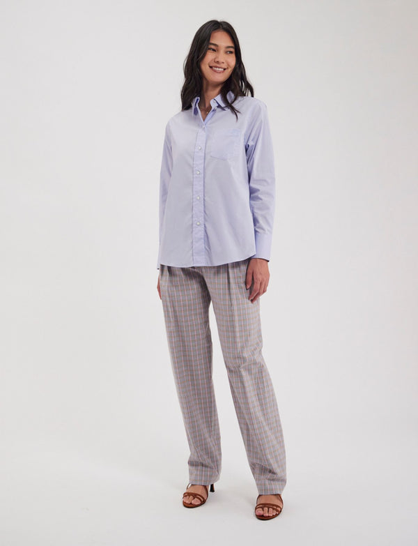 Ines De La Fressange Chemise Maureen Coton Bleu Clair