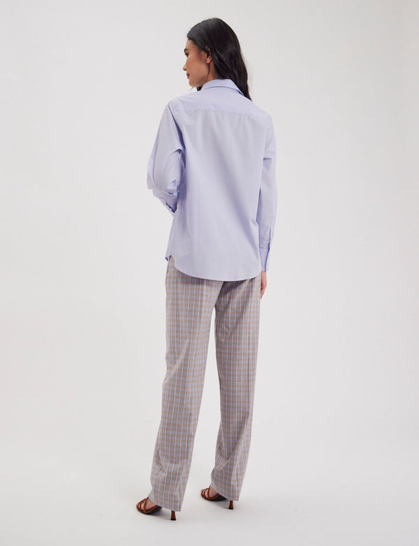 Ines De La Fressange Chemise Maureen Coton Bleu Clair